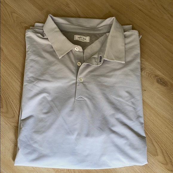 adidas Other - Men’s Gray and white stripped dri for polo shirt